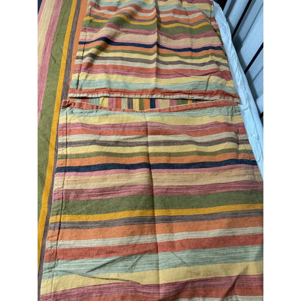 Pottery Barn Foundations Logan Boho Stripe King Duvet Set